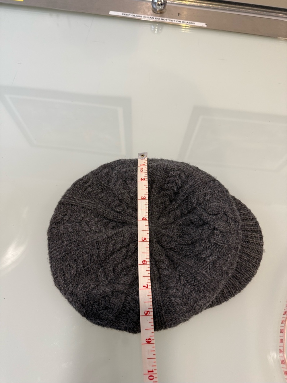 Lauren Ralph Lauren 100% Wool Cable Knit Visor Beanie Newsboy Cap Dark Grey - Picture 9 of 10